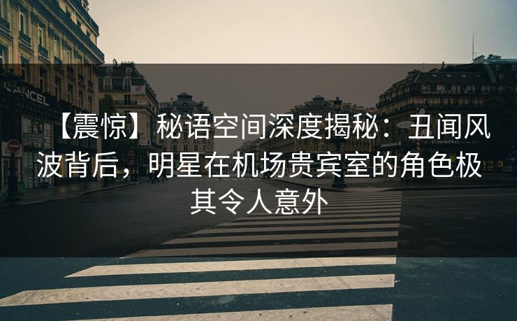 【震惊】秘语空间深度揭秘：丑闻风波背后，明星在机场贵宾室的角色极其令人意外