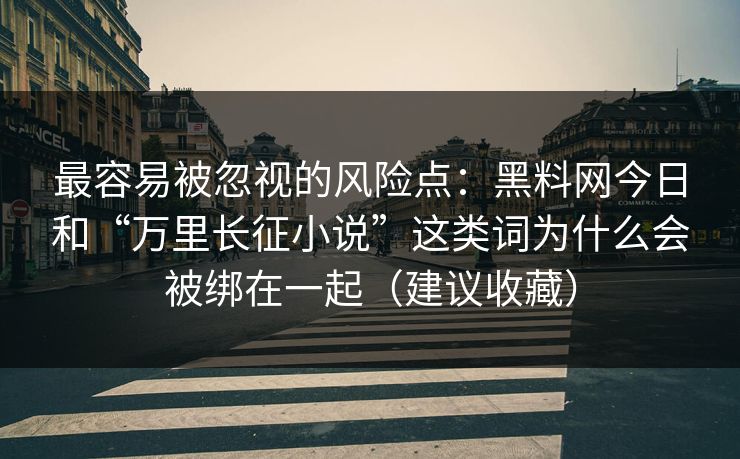最容易被忽视的风险点：黑料网今日和“万里长征小说”这类词为什么会被绑在一起（建议收藏）